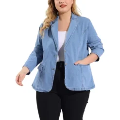 Agnes Orinda Women's Plus Size Denim Notched Lapel Color Block Stretch Blazer 19 Agnes Orinda Women's Plus Size Denim Notched Lapel Color Block Stretch Blazer -Dresses City Shop GUEST 944af905 0c23 4be4 ae1c 9c6000230cfb