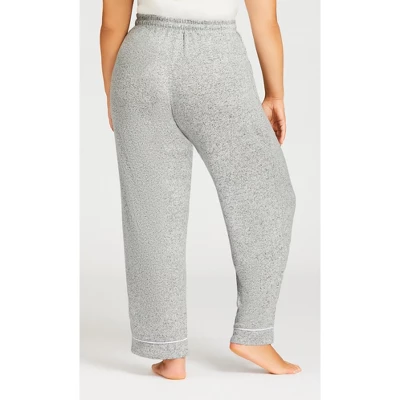 Women's Plus Size Hacci Sleep Pant - Gray | AVENUE 5 Women's Plus Size Hacci Sleep Pant - Gray | AVENUE - Image 3