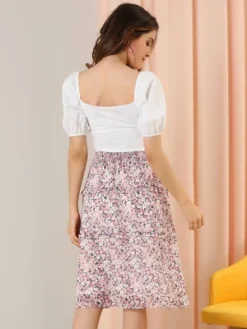 Allegra K Women's Floral Print Smocked Elastic Waist Knee Length Flowy Tiered Ruffle Skirt 21 Allegra K Women's Floral Print Smocked Elastic Waist Knee Length Flowy Tiered Ruffle Skirt -Dresses City Shop GUEST 99c6e2fa 2227 479d 80d1 8ba5011ab5d8