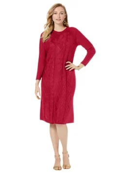 Jessica London Women’s Plus Size Cable Sweater Dress -Dresses City Shop GUEST 9a05dfe2 3c24 43f0 bbe6 7772b1ace522