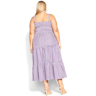 Women's Plus Size Gingham Maxi Dress - Petunia | CITY CHIC 3 Women's Plus Size Gingham Maxi Dress - Petunia | CITY CHIC