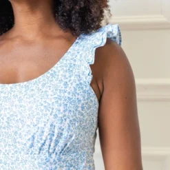 Hope & Henry Womens' Flutter Sleeve Empire Dress