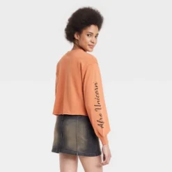 Women's Afro Unicorn 3 Character Graphic Sweatshirt - Rust