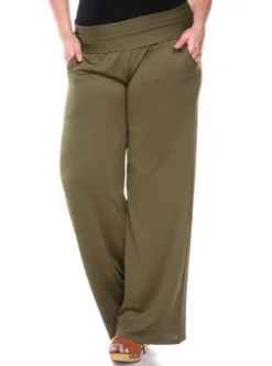 Women's Plus Size Solid Palazzo Pants - White Mark -Dresses City Shop GUEST a0b88f57 384f 4d42 8b36 1214cfe18f90