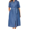 Jessica London Women’s Plus Size Soft Denim Shirtdress