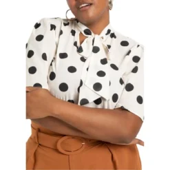 ELOQUII Women’s Plus Size Bow Blouse With Flutter Sleeve -Dresses City Shop GUEST a23bd4c4 dc0c 407e aa79 807610181850