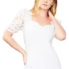 June + Vie By Roaman's Women’s Plus Size Lace Puff-Sleeve Blouse -Dresses City Shop GUEST a7015f60 8bd3 4dd2 90b0 07989d7bac4d