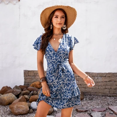 Women's Belted Ditsy Floral Mini Dress - Cupshe 8 Women's Belted Ditsy Floral Mini Dress - Cupshe - Image 6