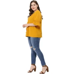 Agnes Orinda Women' S Plus Size V Neck Ruffle Smocked Sleeve Blouses 18 Agnes Orinda Women' S Plus Size V Neck Ruffle Smocked Sleeve Blouses -Dresses City Shop GUEST a922a703 1625 4652 b841 e0dab11b4162