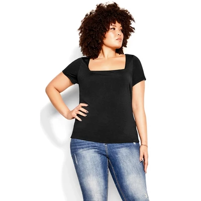 Women's Plus Size Suited Sleeve Top - Black | CITY CHIC 11 Women's Plus Size Suited Sleeve Top - Black | CITY CHIC - Image 9