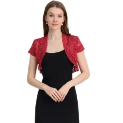 Allegra K Women's Elegant Short Sleeve Sheer Floral Lace Shrug Blouses 22 Allegra K Women's Elegant Short Sleeve Sheer Floral Lace Shrug Blouses -Dresses City Shop GUEST ac3e2979 4445 413a 9b9b eb8299d45056