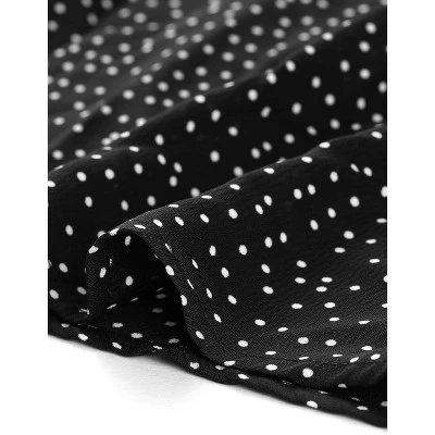 Allegra K Women's Vintage 3/4 Sleeve Boat Neck Ruffled Heart Dots Print Blouse 7 Allegra K Women's Vintage 3/4 Sleeve Boat Neck Ruffled Heart Dots Print Blouse - Image 5