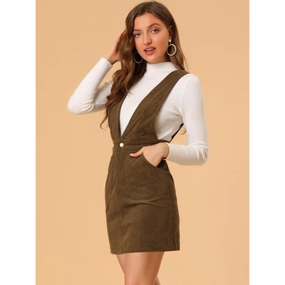 Allegra K Women's Corduroy Overall Pinafore Dress Strap Suspender Skirt 5 Allegra K Women's Corduroy Overall Pinafore Dress Strap Suspender Skirt - Image 3
