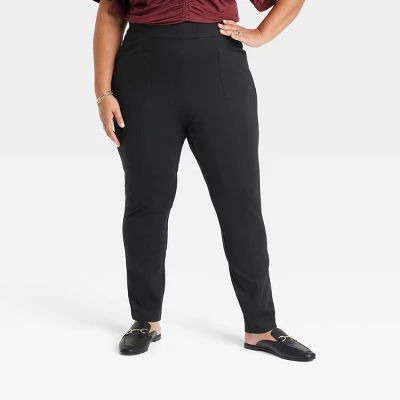 Women's High-Waisted Ponte Leggings - Ava & Viv™ Black 5 Women's High-Waisted Ponte Leggings - Ava & Viv™ Black - Image 3