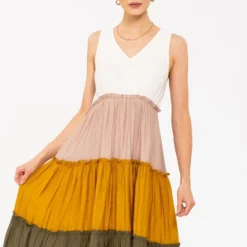 August Sky Women's Multicolor Tiered Dress -Dresses City Shop GUEST ae1b2a12 d09b 4ae4 b122 5f8ef0452b6f