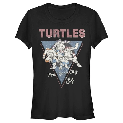 Junior's Teenage Mutant Ninja Turtles Vintage Group Triangle T-Shirt 5 Junior's Teenage Mutant Ninja Turtles Vintage Group Triangle T-Shirt - Image 3