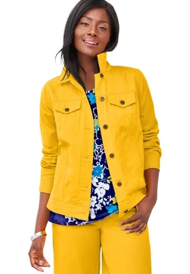 Jessica London Women’s Plus Size Classic Cotton Denim Jacket 8 Jessica London Women’s Plus Size Classic Cotton Denim Jacket - Image 6