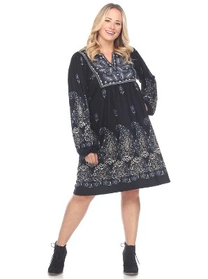 Women's Plus Size Apolline Embroidered Sweater Dress - White Mark 9 Women's Plus Size Apolline Embroidered Sweater Dress - White Mark - Image 7