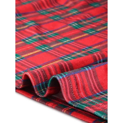 Agnes Orinda Women's Plus Size Velvet Plaid A-Line Elastic Waist Flare Skirts 6 Agnes Orinda Women's Plus Size Velvet Plaid A-Line Elastic Waist Flare Skirts - Image 4