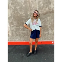 Women's Ascot + Hart Saint Tropez Short Sleeve Graphic Ringer T-Shirt - Blue 11 Women's Ascot + Hart Saint Tropez Short Sleeve Graphic Ringer T-Shirt - Blue -Dresses City Shop GUEST b1a235a4 93d0 45e0 b34c 01484b27b32e