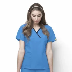 Wink Charlie-Women's Y-Neck Fashion Scrub Top -Dresses City Shop GUEST b2544c65 729c 443d ab99 12aa870f7e3c