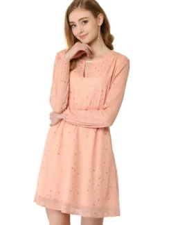 Allegra K Women's Choker V Neck Vintage Flared Gilding Metallic Shiny Star A-Line Dress 39 Allegra K Women's Choker V Neck Vintage Flared Gilding Metallic Shiny Star A-Line Dress -Dresses City Shop GUEST b3338868 7a3d 4d21 8607 50368e830111