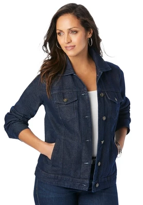 Jessica London Women’s Plus Size Classic Cotton Denim Jacket 7 Jessica London Women’s Plus Size Classic Cotton Denim Jacket - Image 5