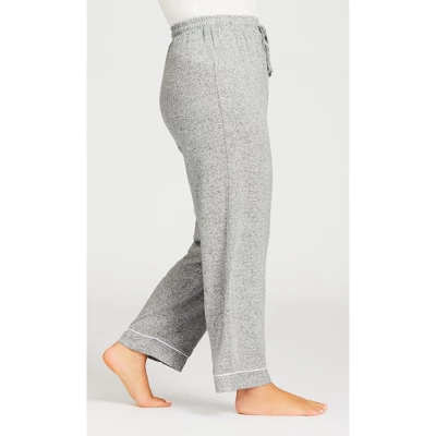 Women's Plus Size Hacci Sleep Pant - Gray | AVENUE 6 Women's Plus Size Hacci Sleep Pant - Gray | AVENUE - Image 4