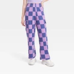 Women's Checkered Cargo Graphic Pants - Purple 8 Women's Checkered Cargo Graphic Pants - Purple -Dresses City Shop GUEST b7e1913d 3e9b 4732 b78d f4054cf80f23