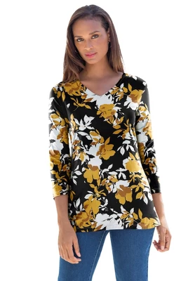 Jessica London Women’s Plus Size V-Neck Tee 8 Jessica London Women’s Plus Size V-Neck Tee - Image 6