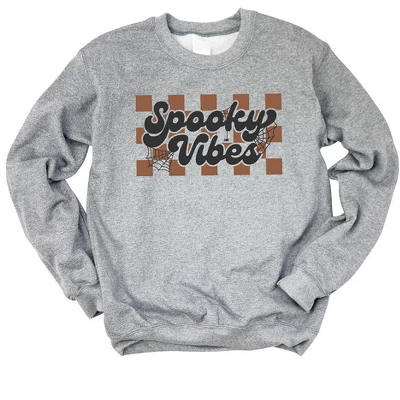 Simply Sage Market Women's Graphic Sweatshirt Checkered Spooky Vibes 5 Simply Sage Market Women's Graphic Sweatshirt Checkered Spooky Vibes - Image 3