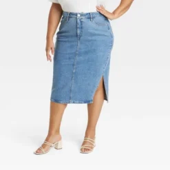 Women's Denim Slit Skirt - Ava & Viv™ 9 Women's Denim Slit Skirt - Ava & Viv™ -Dresses City Shop GUEST bbd27d00 1333 4f69 aefe 7d3d0b244163