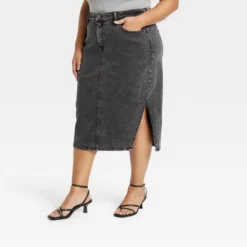 Women's Denim Slit Skirt - Ava & Viv™ 8 Women's Denim Slit Skirt - Ava & Viv™ -Dresses City Shop GUEST bc0ea7c6 df5e 4b9f a33f ad9658555f73