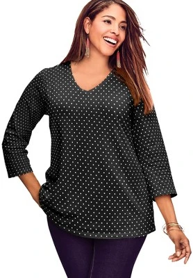 Jessica London Women’s Plus Size V-Neck Tee 7 Jessica London Women’s Plus Size V-Neck Tee - Image 5