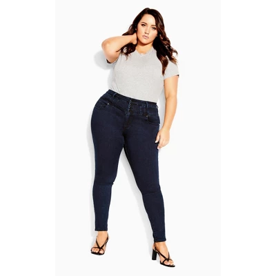 Women's Plus Size Harley Hi Waist Jean - Dark Denim | CITY CHIC 3 Women's Plus Size Harley Hi Waist Jean - Dark Denim | CITY CHIC