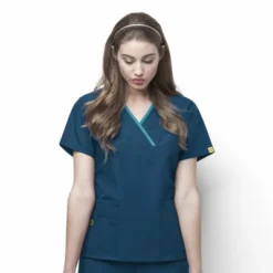 Wink Charlie-Women's Y-Neck Fashion Scrub Top -Dresses City Shop GUEST bd75e902 854d 4677 93d0 d62d0b4146bd