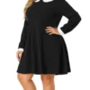 Agnes Orinda Women's Plus Size Peter Pan Collar A-Line Elegant Formal A Line Dress -Dresses City Shop GUEST be3502d9 e736 4ed6 8613 e726a164663f