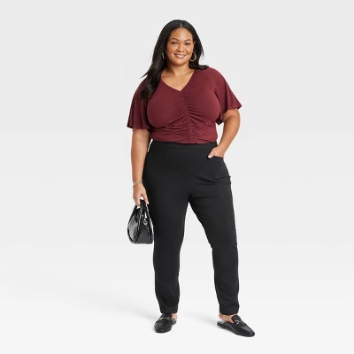 Women's High-Waisted Ponte Leggings - Ava & Viv™ Black 4 Women's High-Waisted Ponte Leggings - Ava & Viv™ Black - Image 2