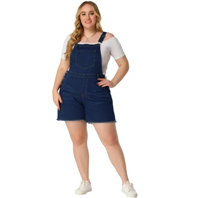 Agnes Orinda Women's Plus Size Outfits Fashion Overalls Denim Ripped Raw Hem Shortalls 4 Agnes Orinda Women's Plus Size Outfits Fashion Overalls Denim Ripped Raw Hem Shortalls - Image 2
