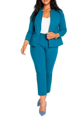 ELOQUII Women’s Plus Size Petite The Ultimate Stretch Suit Pintuck Pant 3 ELOQUII Women’s Plus Size Petite The Ultimate Stretch Suit Pintuck Pant