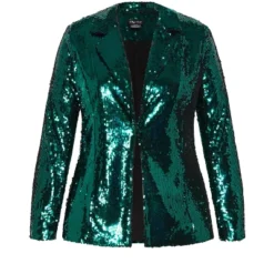 Women's Plus Size Sequin Seduction Jacket - Emerald | CITY CHIC -Dresses City Shop GUEST c3c5f602 1ada 4174 ab40 0bfd6d2dca98