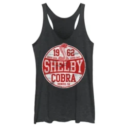 Ford Women's Shelby Cobra Red And White Distressed Logo Racerback Tank Top -Dresses City Shop GUEST c5b69610 a702 49d1 bb09 bbf3e42917a8