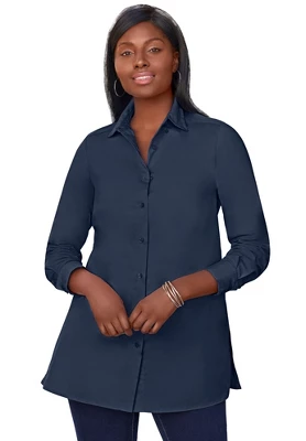 Jessica London Women’s Plus Size Poplin Tunic 8 Jessica London Women’s Plus Size Poplin Tunic - Image 6
