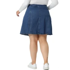 Agnes Orinda Women's Plus Size Denim Casual A-line Jean Buttons Decor Faux Pockets Mini Skirts 9 Agnes Orinda Women's Plus Size Denim Casual A-line Jean Buttons Decor Faux Pockets Mini Skirts -Dresses City Shop GUEST cab07054 efa2 4d46 aa27 4c1ae2ee91b4
