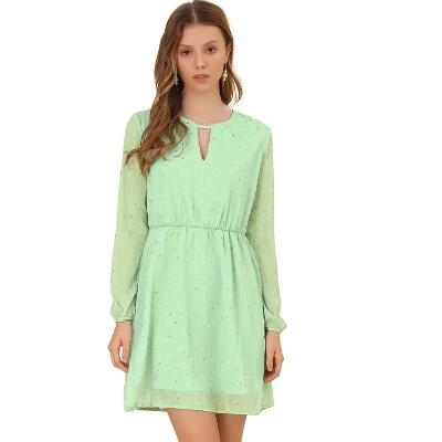 Allegra K Women's Choker V Neck Vintage Flared Gilding Metallic Shiny Star A-Line Dress 21 Allegra K Women's Choker V Neck Vintage Flared Gilding Metallic Shiny Star A-Line Dress - Image 19