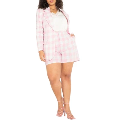 ELOQUII Women’s Plus Size Plaid Short 3 ELOQUII Women’s Plus Size Plaid Short