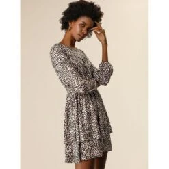 Allegra K Women's Leopard Print Crew Neck Smock Waist Long Sleeve Ruffle Mini Dress 13 Allegra K Women's Leopard Print Crew Neck Smock Waist Long Sleeve Ruffle Mini Dress -Dresses City Shop GUEST cfba19b3 19e0 4f0d b879 242c92a135f6