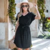 Women's V-Neck Short Sleeve Mini Dress - Cupshe -Dresses City Shop GUEST d03ba780 b99e 4bf3 9c51 9c80bd43a618