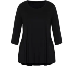 Women's Plus Size Organic Crew Neck T-Shirt - Black | AVENUE