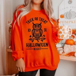 Simply Sage Market Women's Graphic Sweatshirt Trick Or Treat Owl